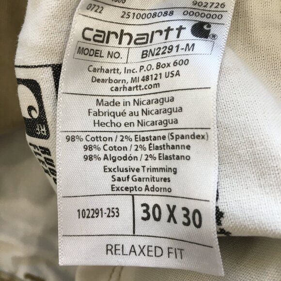 CARHARRT Relaxed Fit Beige Rugged Flex Canvas Work Pant - Picture 3 of 16